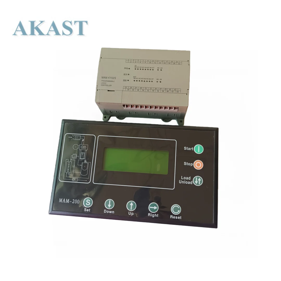 MAM200(B)+MAM-KY02S(B)-40A/100A/200A/400A MAM200B of PLC Controller Panel Eletronic for Screw Air Compressor Control