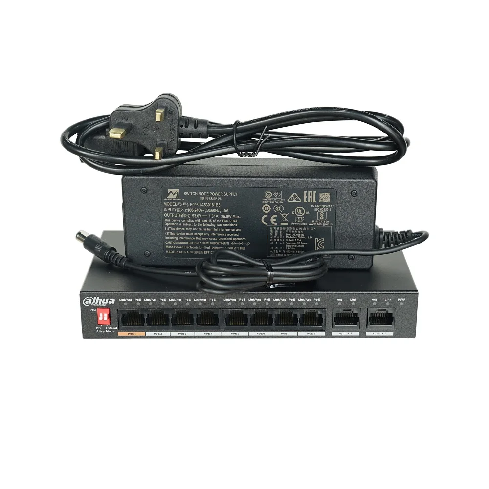 Imagem -04 - Dahua-poe Switch de Rede Dh-s1500c8et2et-dpwr Portas Suporte Ieee802.3af Padrão Ieee802.3at