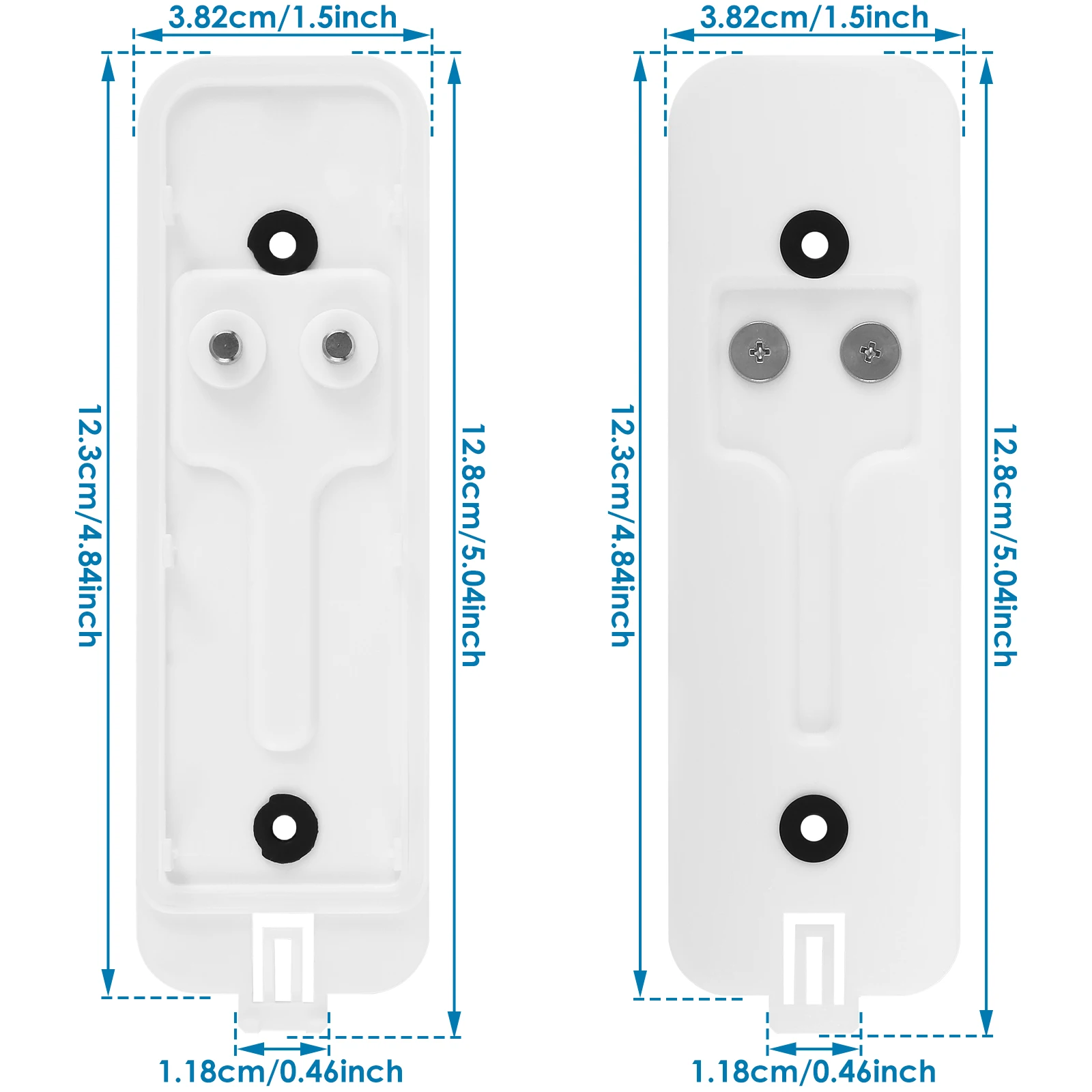 Ensemble de plaque arrière de sonnette en plastique avec vis, montage rapide, caméra de sonnette sûre, support de porte, pas de nuit, 2 pièces