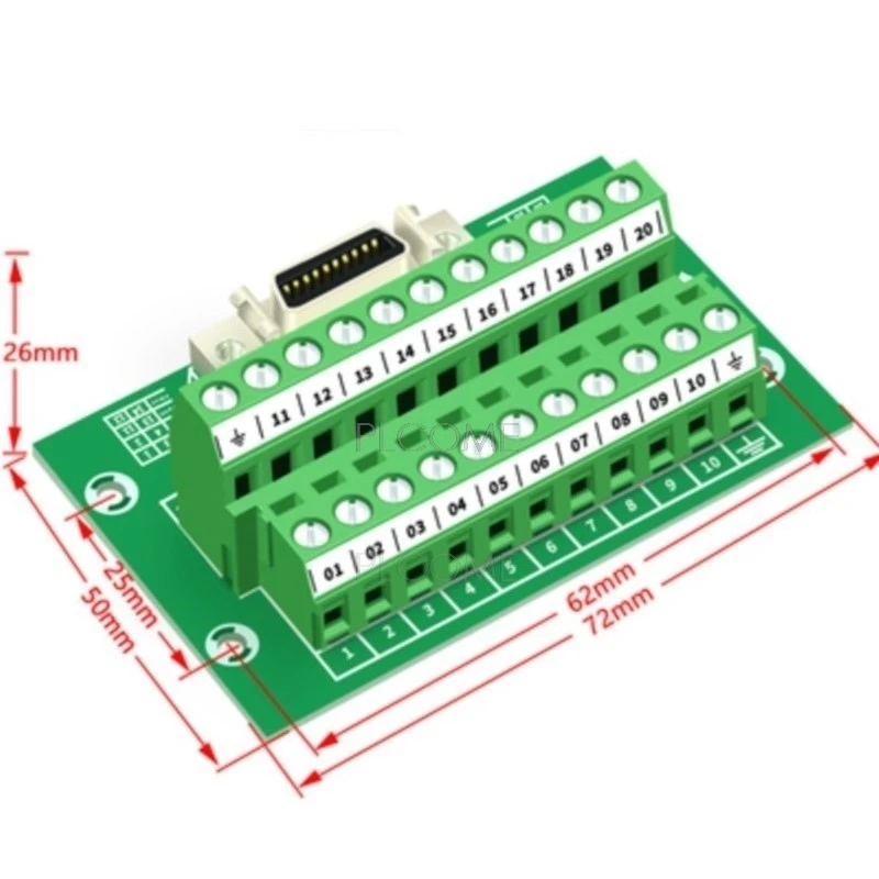 SCSI 20 SCSI20 CN1 Relay Terminal Board or 20P Breakout Cable 10320 for PLC Servo Wiring Distribution