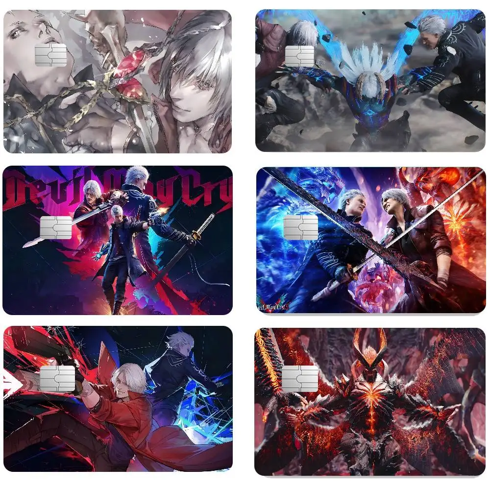 GAME Devil May Cry 100% Hot Sale Amine Credit Debit Bank Card Bus Card Film Skin Sticker 1 Set Of 4 Pcs