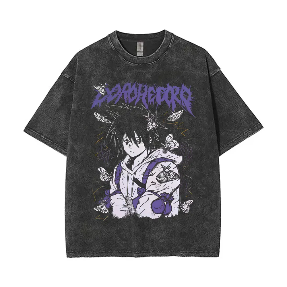 

Washed Vintage Anime Dorohedoro Nikaido Kaiman Graphic Print T-shirt Men Women Gothic Horror Manga T Shirt Fashion Streetwear
