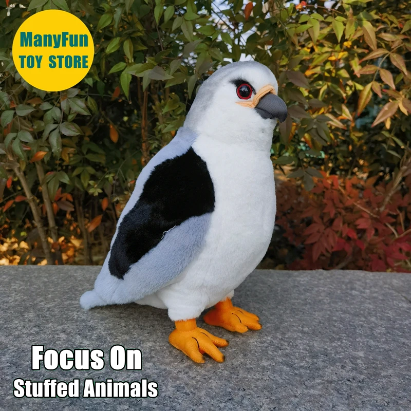 Black-shouldered Kite Plush Toy Realistic Marsh Harrier Plushie Lifelike Harrier Stuffed Animal Raptor Hawk Simulation Soft Doll
