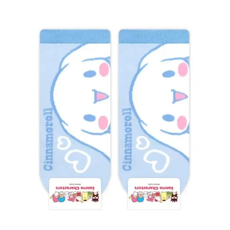 Chaussettes en coton doux imprimé Sanurgente pour femmes, chaussettes de dessin animé Kawaii, Hello Kitty, My Melody, cadeau pour fille