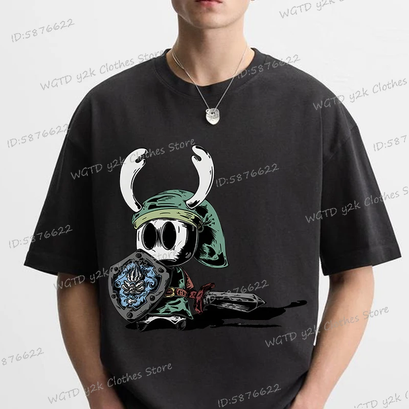 

Anime Hollow Knight T-shirt for Men Women Hollow Knight Silksong Game Fan Gift Streetwear Crewneck Fashion Game Unisex Tshirt