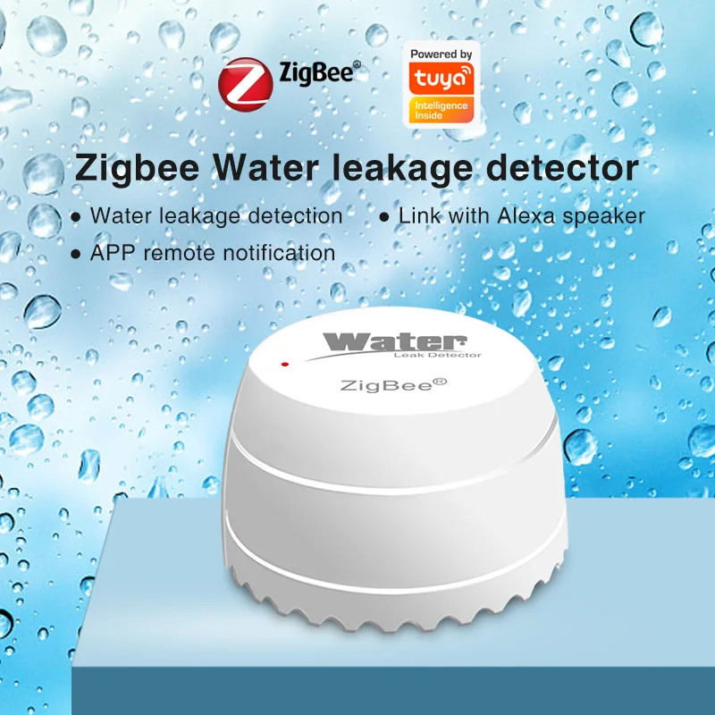 Tuya Zigbee Water Leakage Detector Smart Home Water Flood Sensor Work With Tuya Zigbee Gateway Support Smart Life APP