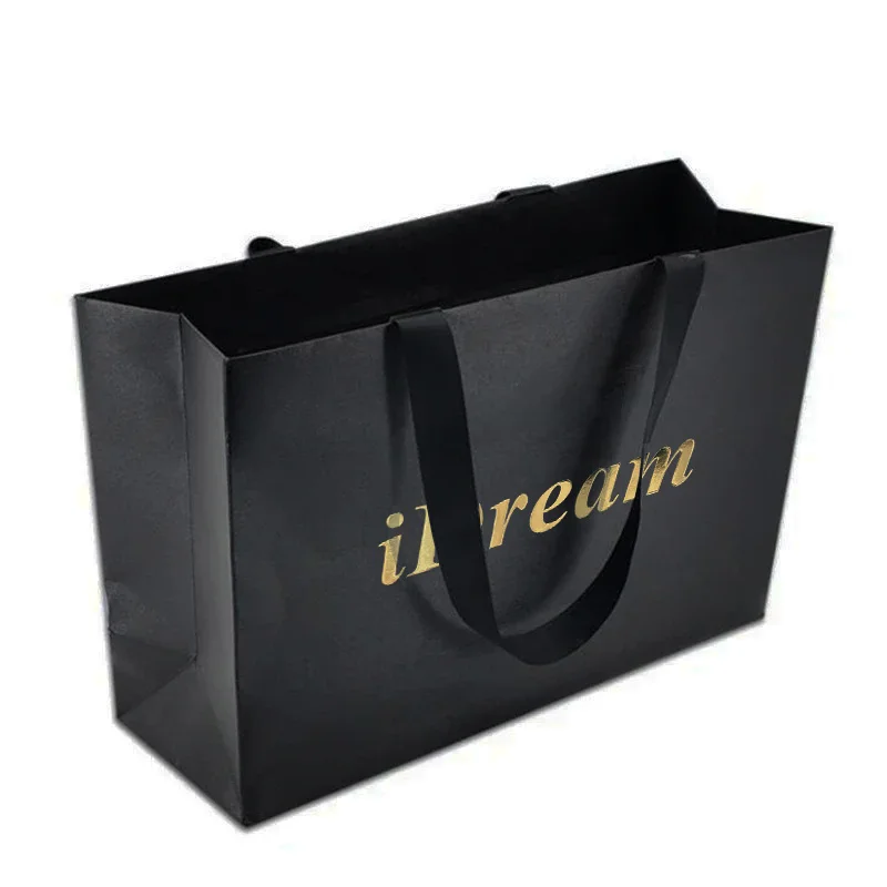 Wholesale Custom Printed Brand Logo Design Promotion Luxury Clothing Retail Gift Shopping Jewellery Paper Bag With Handle