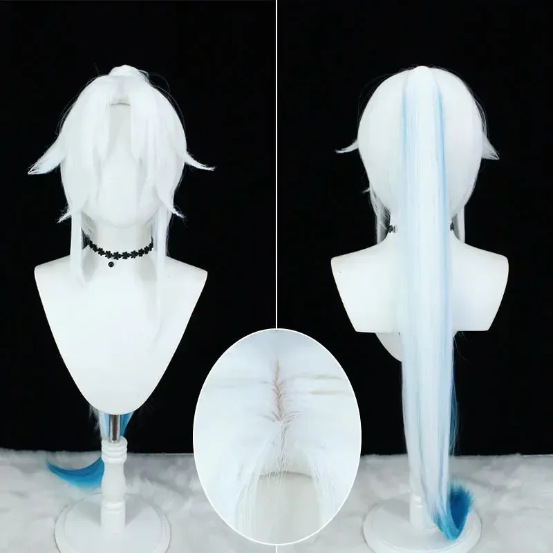 

2025 12 Game Anime Honkai Star Rail Feixiao Cosplay Wig Gray Blue Long Hair Xianzhou Yaoqing The Great General Halloween Par