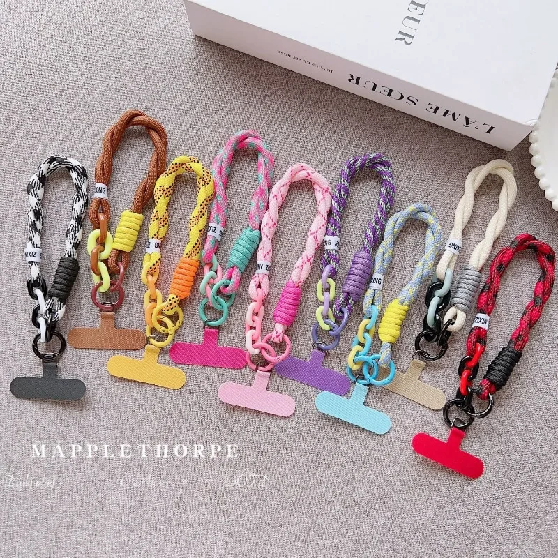 

Dopamine Short Rope Mobile Phone Lanyard, Color Matching Keychain Pendant