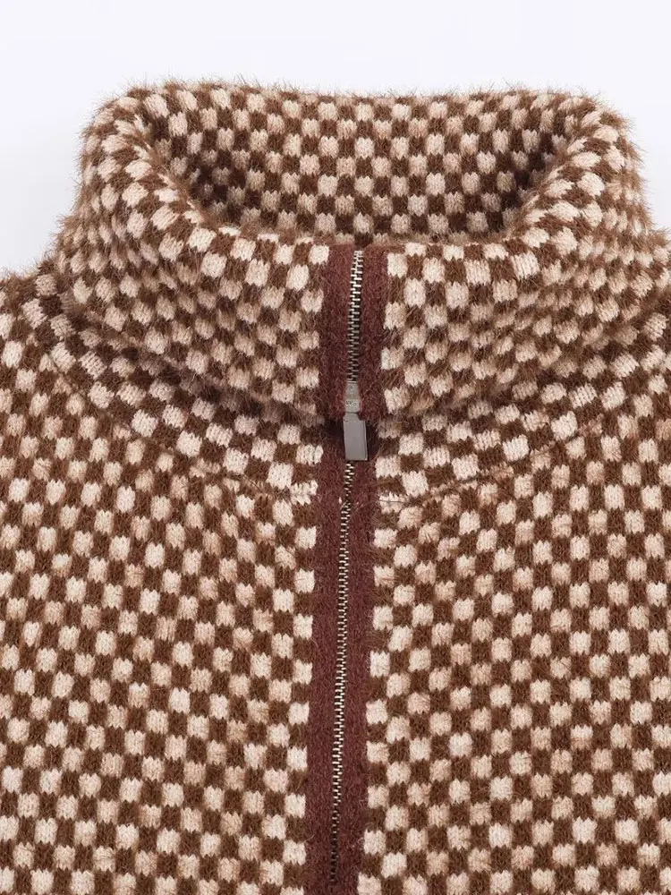 

NLZGMSJ Women's Jackets 2025 Autumn Winter Fashion Coat Long Sleeves Zipper Jacket Female High Street Elegant New knitted Coats