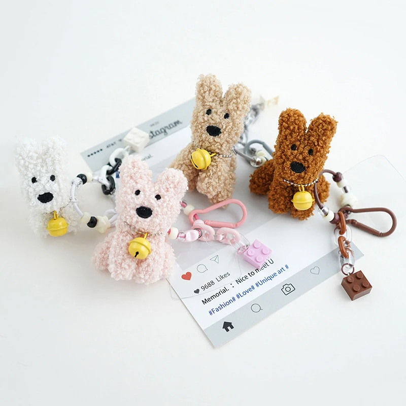 Llaveros de cachorro de peluche de dibujos animados, Mini colgante de teléfono para perro bonito para mujeres y niñas, accesorios de decoración para mochila exquisita, regalos