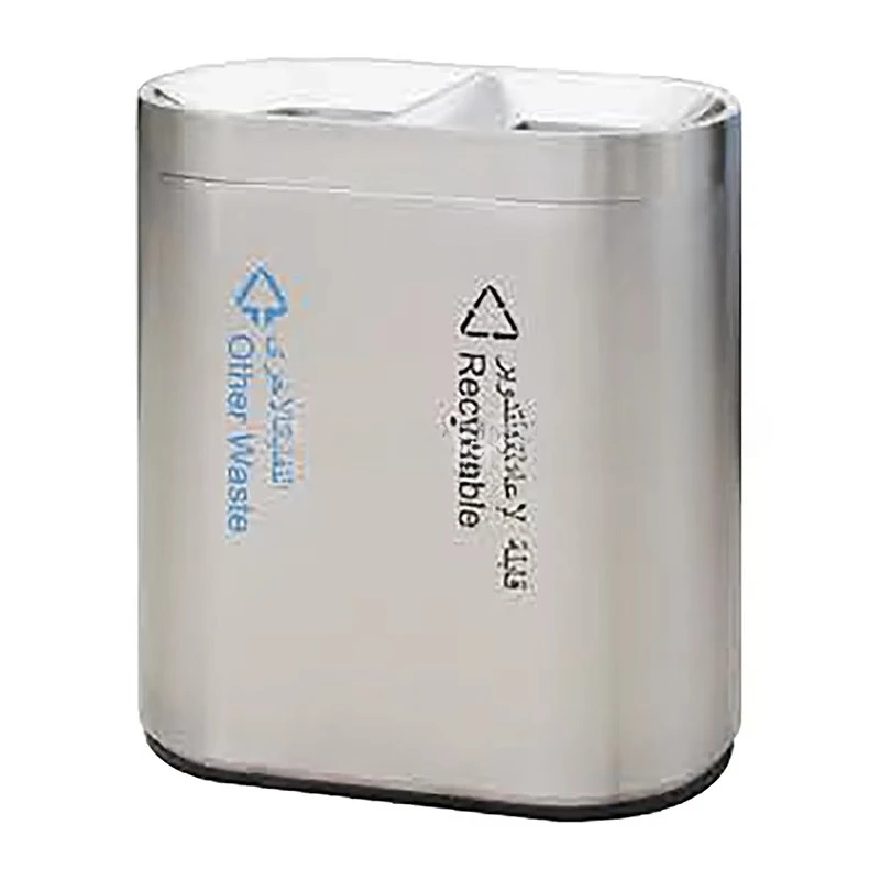 High Quality Metal Dustbin Shopping Mall Hotel Stainless Steel Large Capacity Sorting Garbage Recycling Bins Outdoor