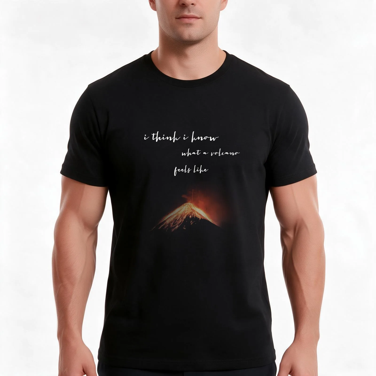 Dickinson Volcano BLACK ONLY T-Shirt Summer Casual Cotton Tee Oversized Streetwear Tops Vintage Graphic Print 100% Cotton