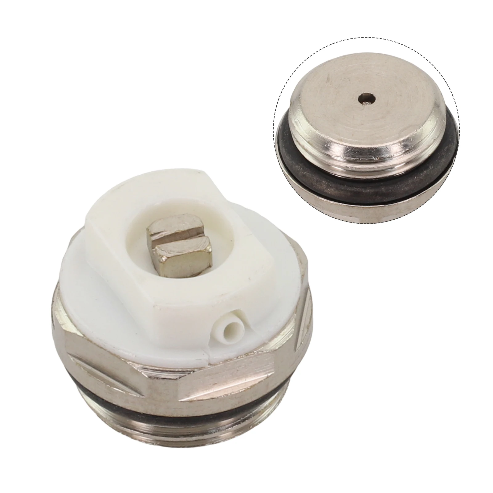 Adjustable Discharge Nozzle Radiator Bleed Valve Home Heating Systems 1 2 Inch Nickel-plated Brass Rubber O-ring