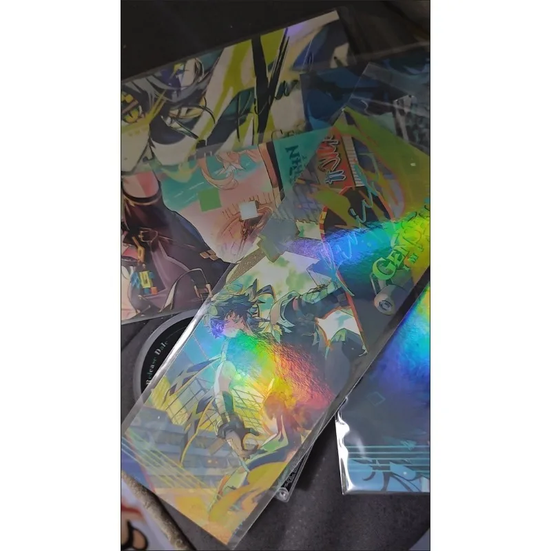 4 unids/pack Anime juego láser billete marcador Rectangular Kinich Turnfire Hunt LOMO postal regalo de cumpleaños