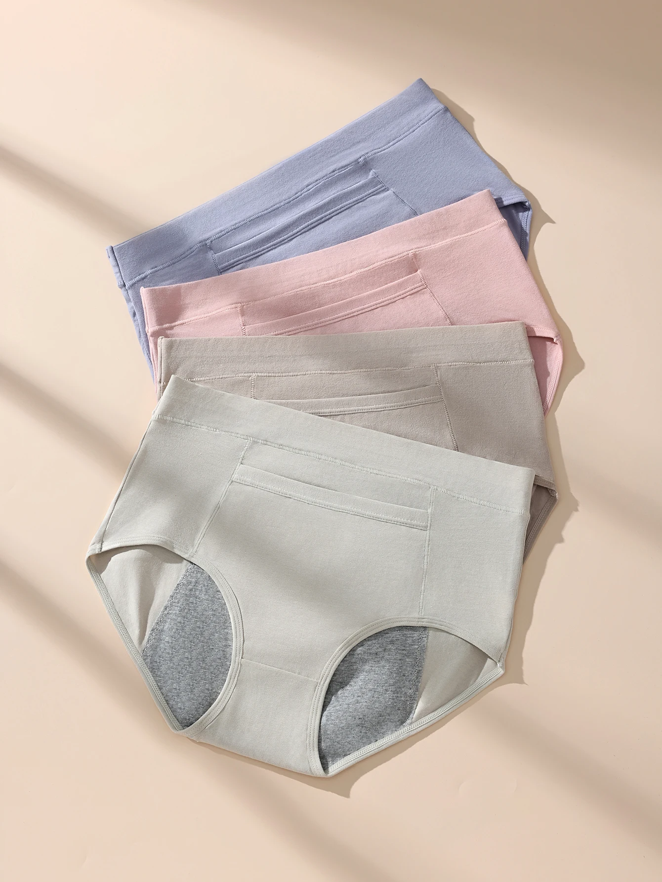 4pcs High-waisted ladies physiological aunt pants breathable comfortable cotton underwear ladies underwear underwear image 3