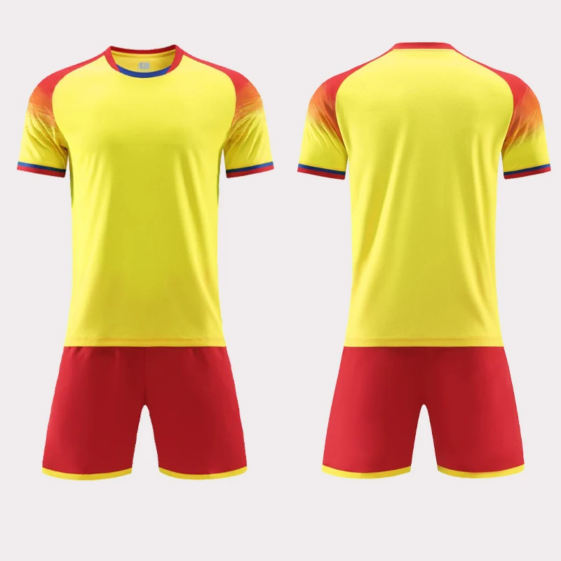 

2023-24 Men Blank Soccer Jersey Set Kids Quick Dry Football Jerseys Soccer Training Suits