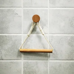 Boho Wall Toilet Paper Towel Holders Wall Mounted Stand Towel Rack Bathroom Tissue Holder Towel Dispenser Bathroom Accessories