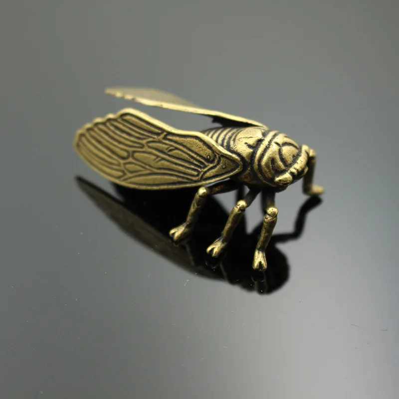 Brass Cicada Tabletop Small Ornaments Décoration Miniature Make A Huge Splash Car Interior Ornaments Desk Accessories