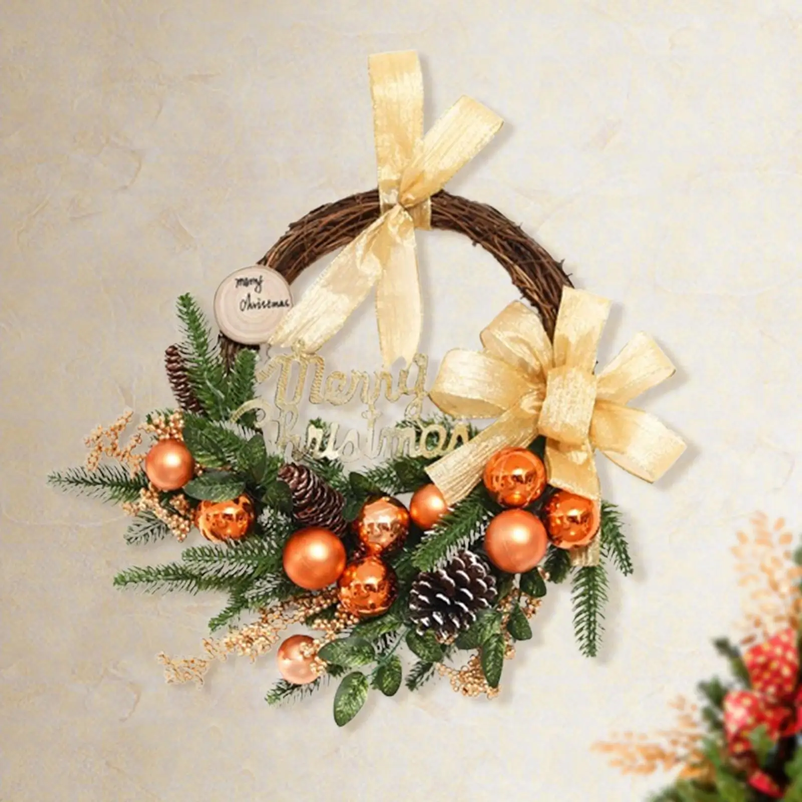 Artificial Christmas Wreath Front Door Wreath for Home Office Living Room