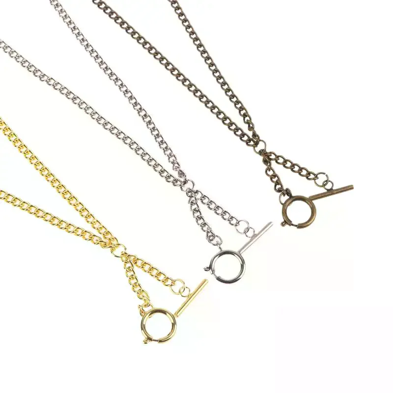 Double Chain Pocket Watch Chain Curb Link Chain Clip Pocket Chain For Men And Women For Christmas And Father's Day Gift