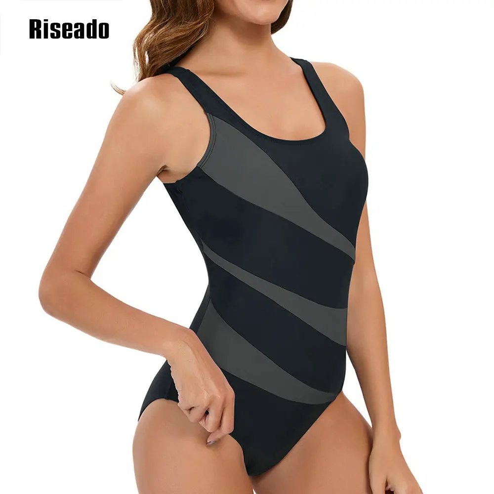 Riseado Swimwear Athletic One Piece Bathing Suit - O Back Swimsuit for Training, Sports, and Fitness