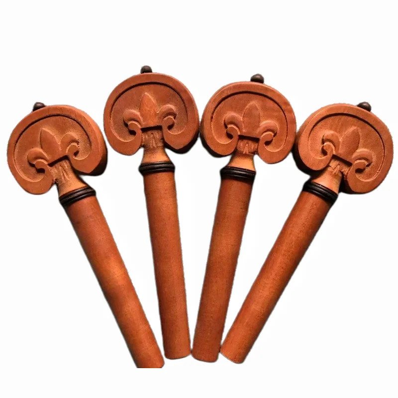 4pcs Good Cello Pegs Carved Ebony Jujube wood Cello Accessories 4/4 Full Size