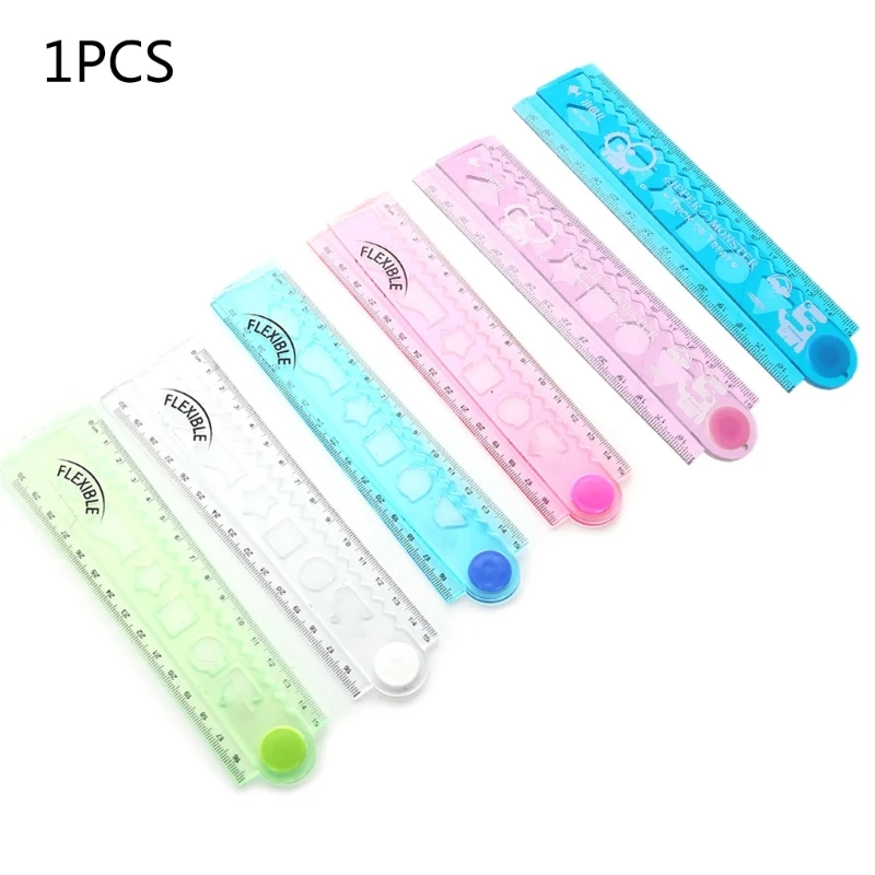 30cm Korean Flexible Folding Ruler Multifunction Plastic Drawing Rulers Office S