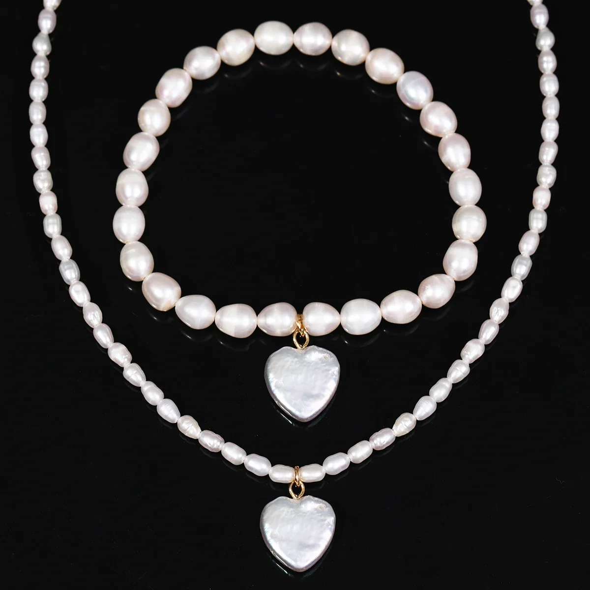 

Natural Freshwater Pearl Women's Necklace Bracelet Set Sun Star Moon Pearl Pendant Accessories Натуральный Пресноводный Жемчуг