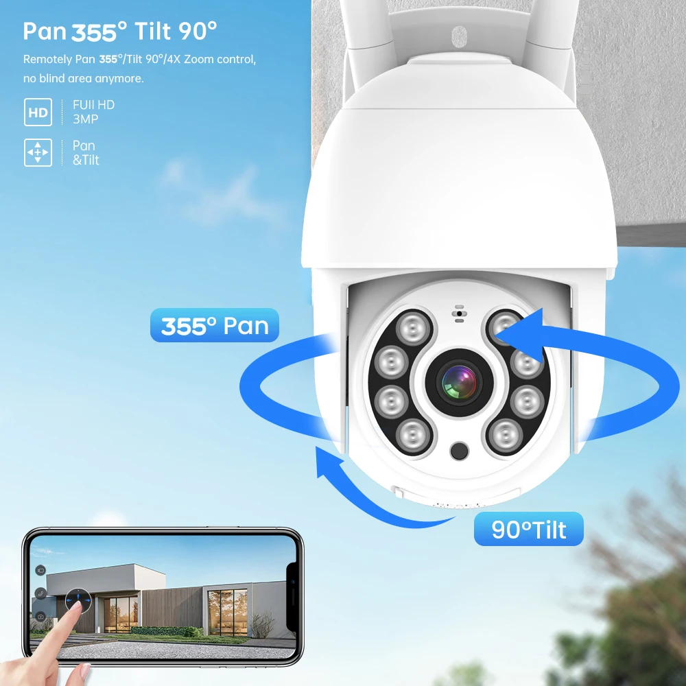 Imagem -05 - Câmera Ptz para Xmeye Cctv Kit Wifi Adicional Zy-lnvr10pd-xmw4