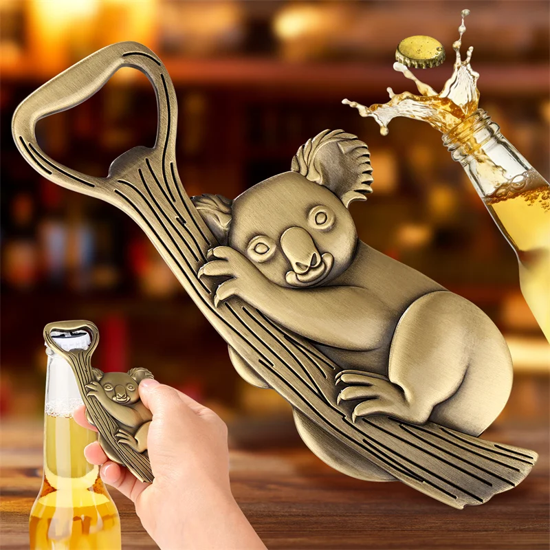 Kreativer Koala-Flaschenöffner im Vintage-Stil aus Metall für Bar, Küche, Hochzeit, Party-Dekoration, Geschenk für Bierliebhaber – Detail 1