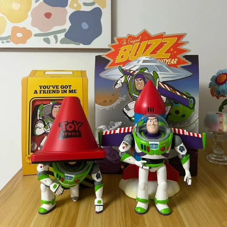 Disney Peripheral Buzz Lightyear Barricade Lights Rocket Sound Birthday Gift Boyfriend Husband Model Figurine For Wedding Gift