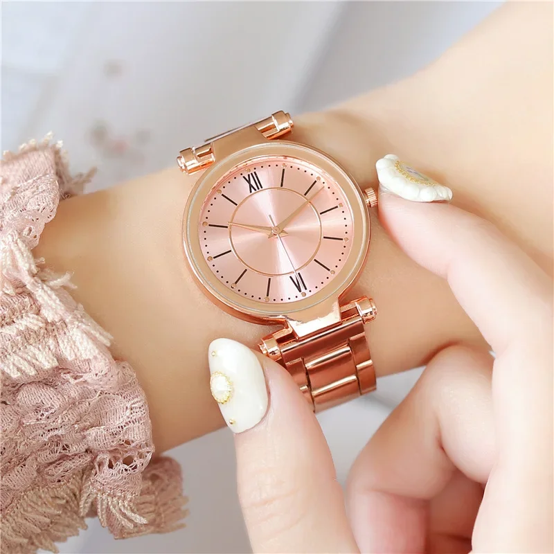 

Brand Women Watch Steel Strap Top Quailty Luxury Fashion Quartz Watch Simple Leisure Wrist Watches Dropshipping Gifts Clock