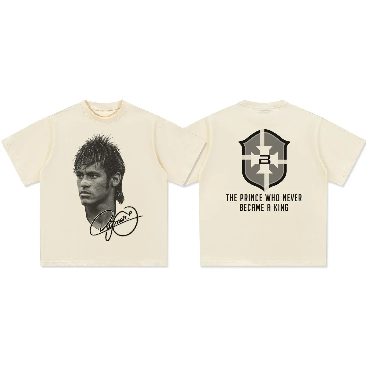 Cristiano Ronaldo Neymar Lionel Messi Football Superstar Portrait Printed Tee Men Women Cotton Casual Short Sleeve T Shirt