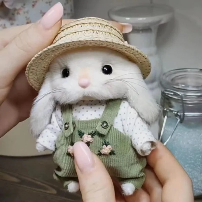 14CM Hot Teddy Gardener Cute Bunny Doll Plush Stuffed Toy Cloth Doll Pendant Girlfriend Birthday Gift Kawaii Dress Up Doll