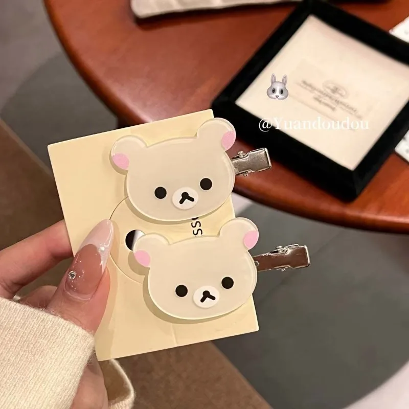 ใหม่ Rilakkuma หวานอุปกรณ์เสริมผมสาวน่ารัก Hairpin Kawaii Bangs คลิปการ์ตูนอะนิเมะอนุพันธ์อุปกรณ์ต่อพ่วงคลิปของขวัญ