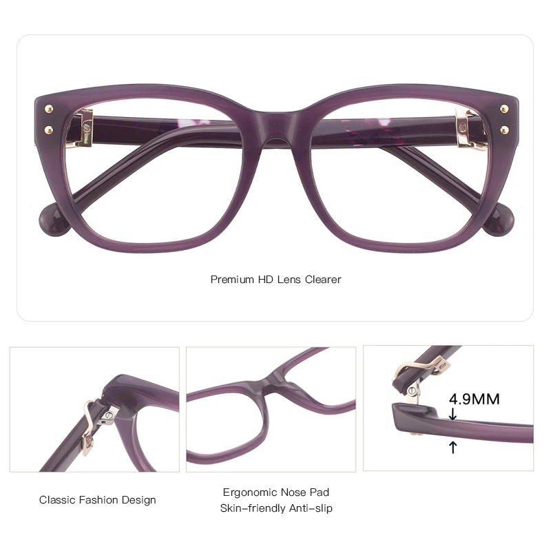 BLUEMOKY Stylish Acetate ผีเสื้อแว่นตาผู้หญิง Anti Blue Light Photochromic แว่นสายตา