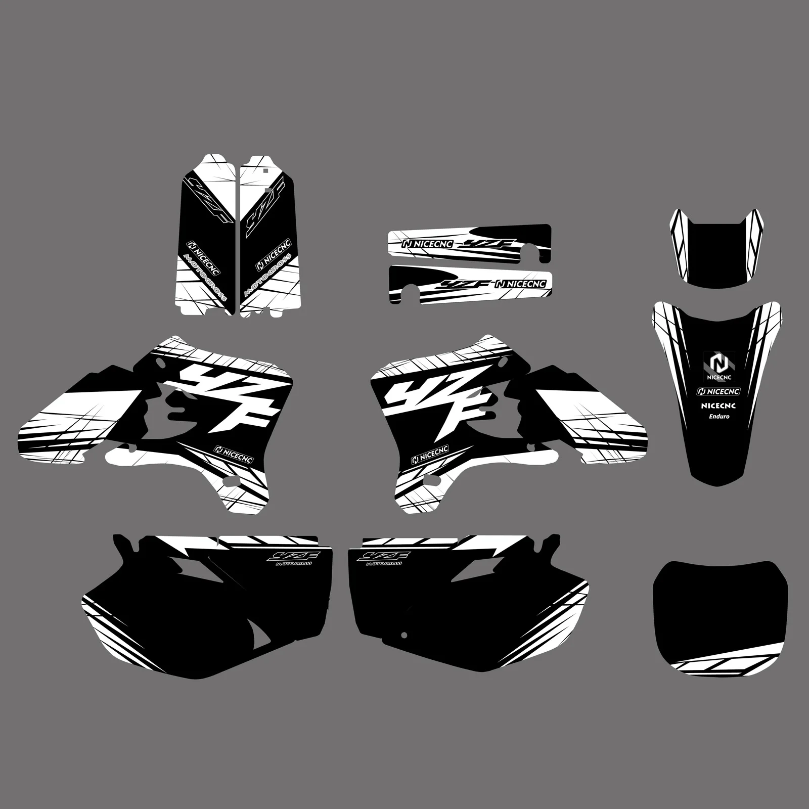 Para Yamaha YZF 250 YZF 450 YZ250F YZ450F YZ 250F 450F 2003 2004 2005 gráficos de Motocross pegatinas de fondo Kit personalizado