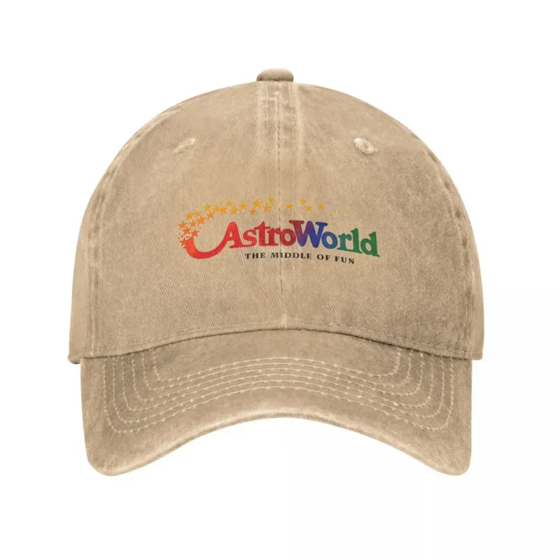 Astroworld Letter Earth Baseball Cap Men Women Distressed Denim Washed Headwear Album Outdoor Workouts Unstructured Soft Hats