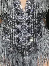 Sparkly Rhinestone Fringe Jumpsuit for Dance #4