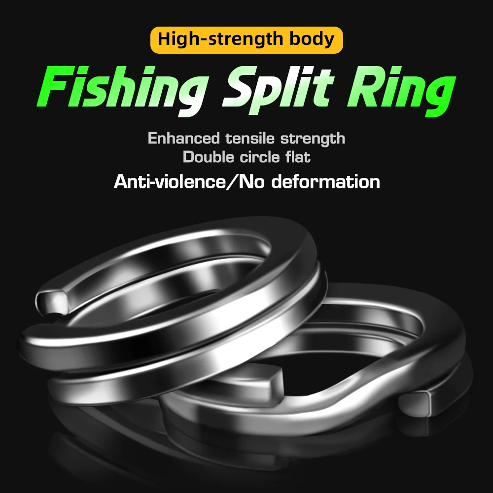 Split Rings Fishing 50Pcs Stainless Steel Lure Rings Saltwater Terminal Tackles Split Rings Fishing Connectors Snap Rings