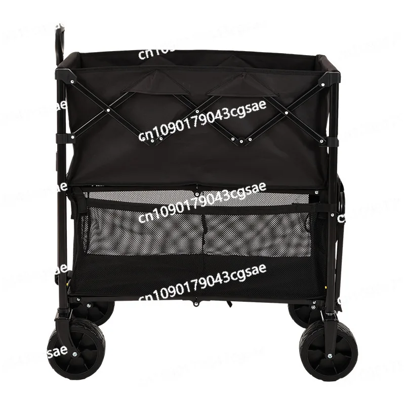 

Outdoor Camping Trolley Large-capacity Express Shopping Cart Double-layer Camping Stall Camp Trolley