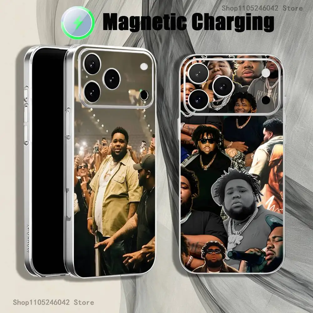 

RAP R-Rod wave Shockproof Transparent White Phone Case For iPhone 17,16,15,14,13,12,Pro,Max,Plus,Mini,Magnetic Wireless Charging