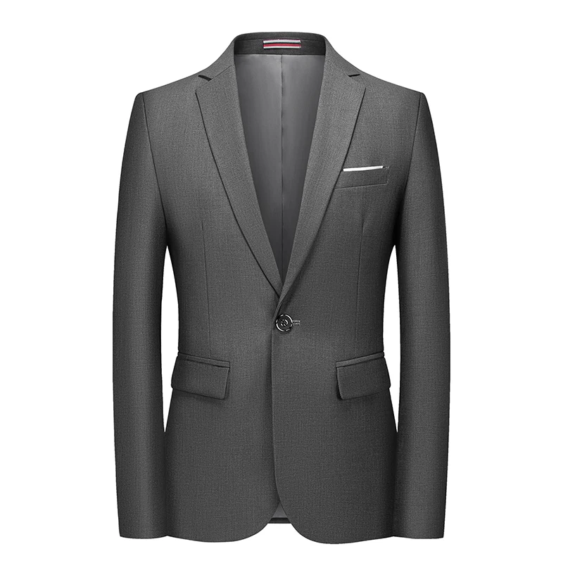 

Male Blazer Men's Fashion Business Handsome British Style Casual Slim Solid Color Wedding Work Four Season Style Blazers M-6XL