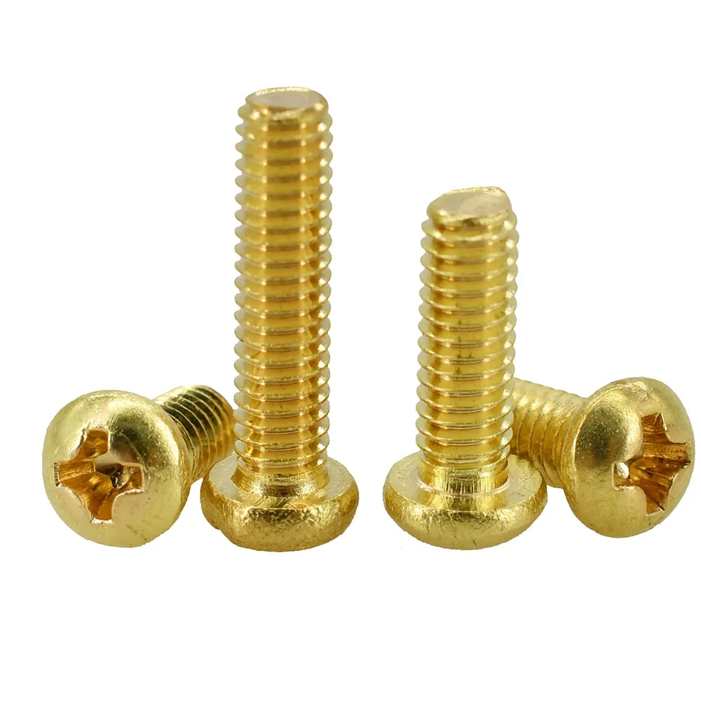 M2 M2.5 M3 M4 M5 M6 M8 Brass Phillips Screw Metric Threaded Bolts Cross Pan Screws Countersunk Flat Head Motherboard PCB Bolts