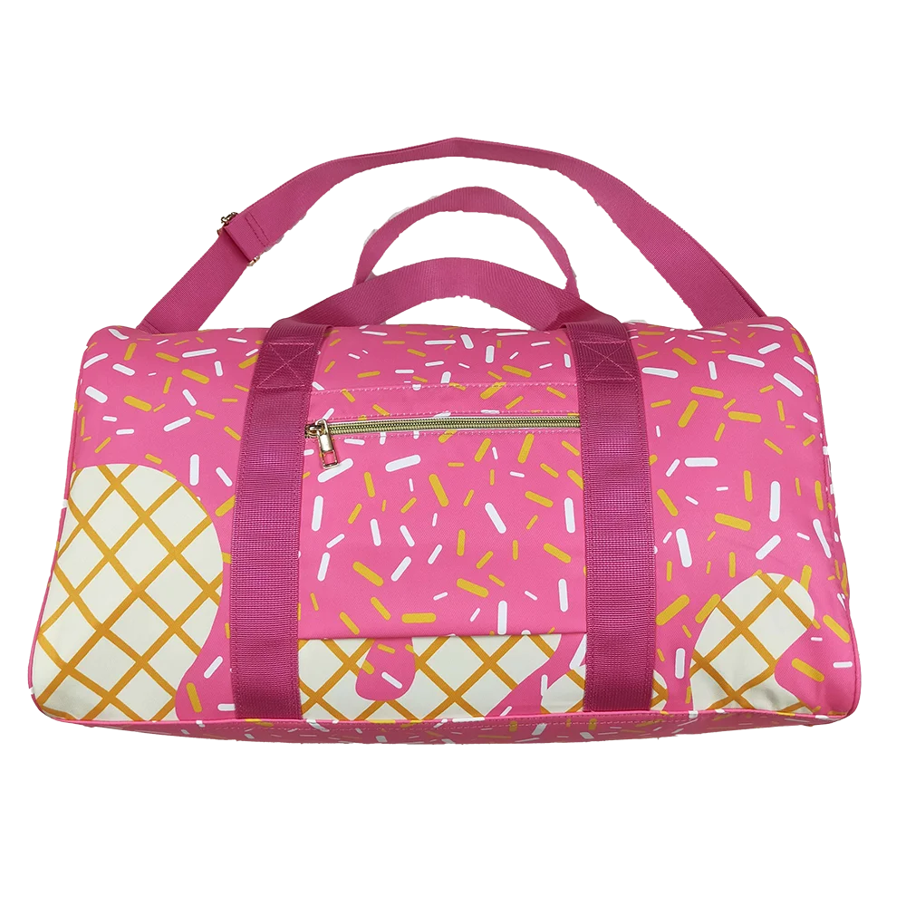 

Pink Ice Cream Sprinkle Team Large Duffel Bag for Travel Sports Gym - Roomy Multi-Compartment Sports Bag18.5*11.2*7.9 inches