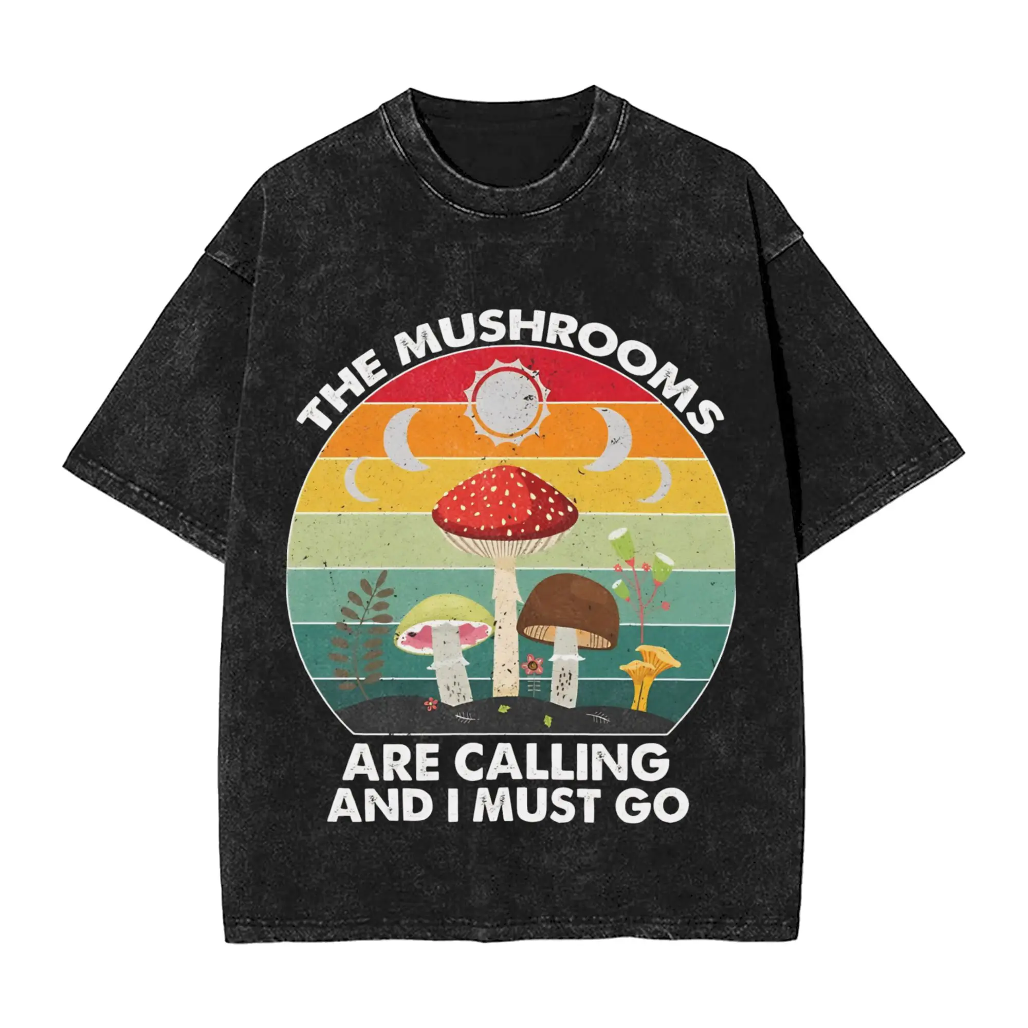 Summer Mushrooms Are Calling Washed Shirt Outfit Harajuku T-Shirt  for Men Women Tees