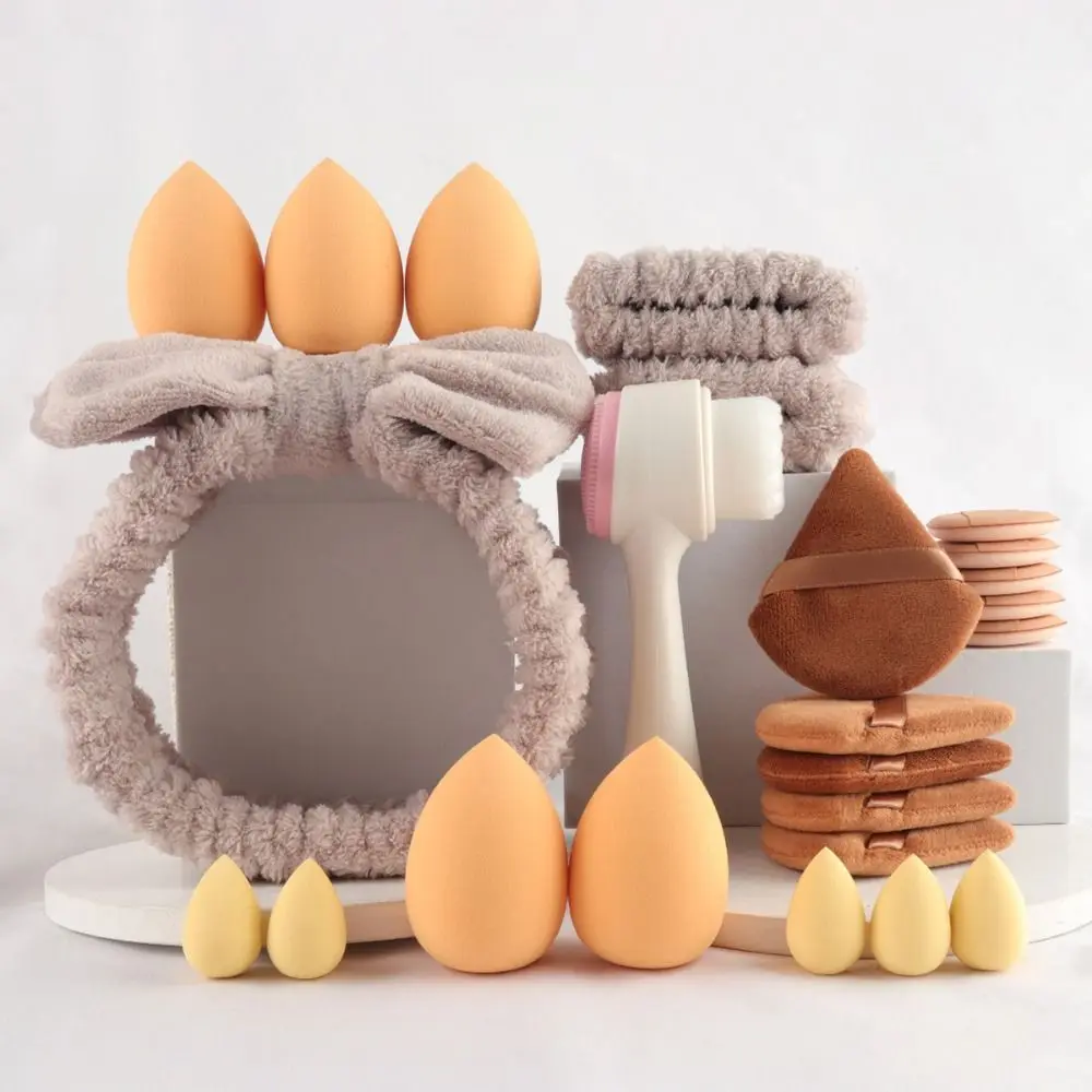 24Pcs/Set Hypoallergenic Vegan Makeup Kit Non-slip Hairband Girls Beauty Tool Makeup Sponge Face Wash Headband Travel Makeup
