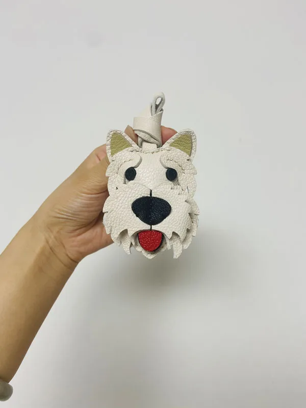 

Кожаный брелок с портретом собаки Snowy Retriever, подвеска для мобильного телефона, сумка, брелок с портретом собаки Snowy Retriever, козья кожа