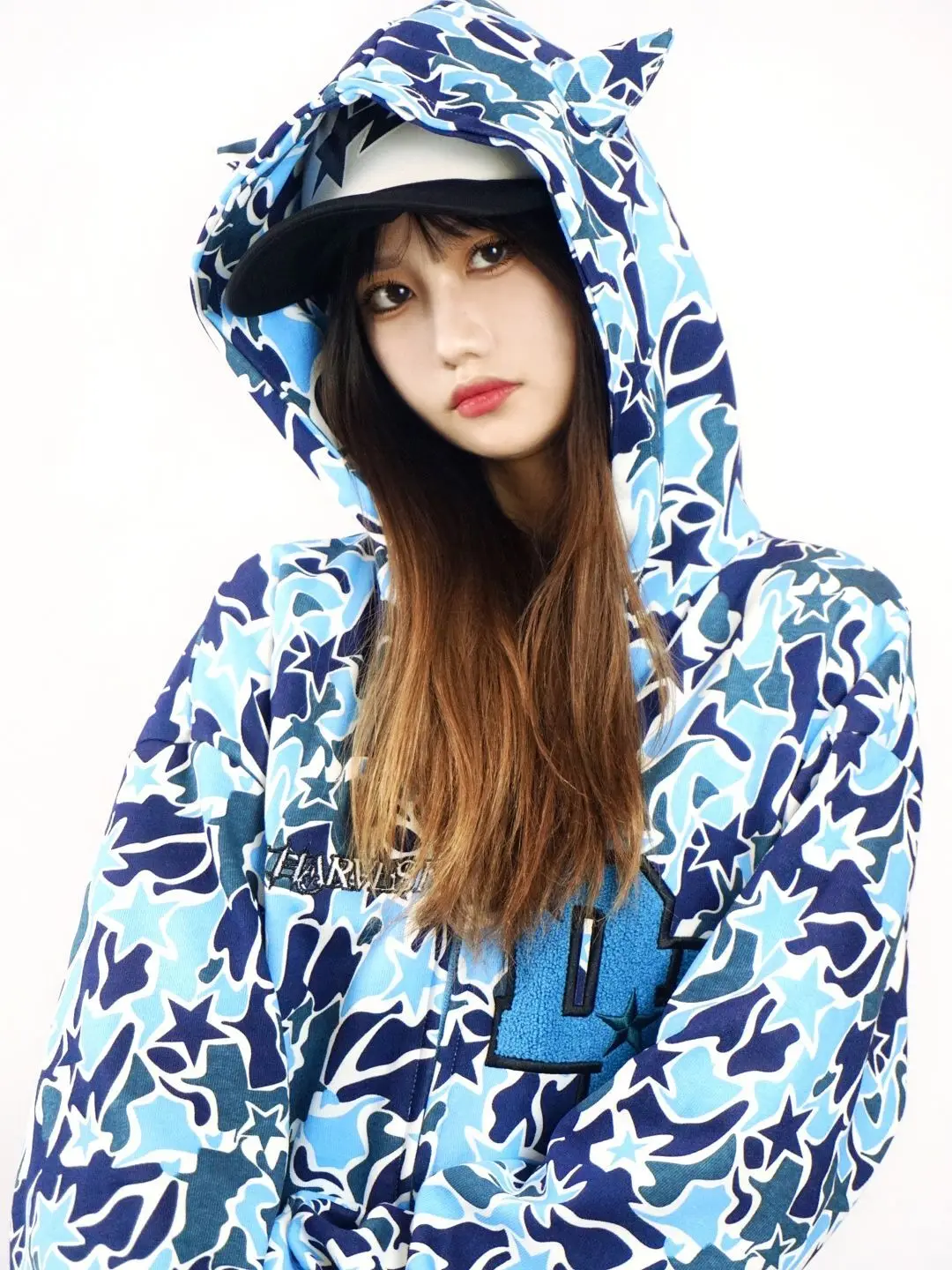 Ngụy Trang Chất Lượng Cao Full Ngôi Sao Quỷ Khóa Kéo Hoodie Thêu In Chữ Cái Áo Len Retro Mỹ Y2k Quần Áo Gót Áo